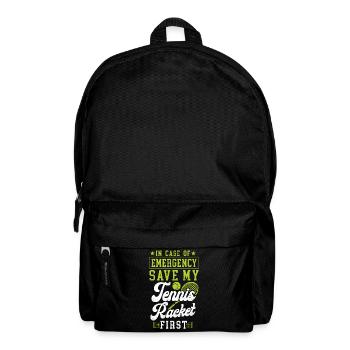 Funny Tennis Player Racket In Case - Rucksack - Schwarz - Vorne