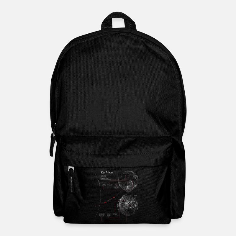 Moon Graphic | Moon Map Astronomy Detailed - Backpack - black