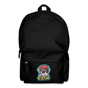 Coole Cartoon-Kuh mit Sonnenbrille Spaß - Rucksack - Schwarz - Vorne
