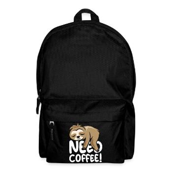need coffee sloth funny sayings comic cartoon - Backpack - black - Front