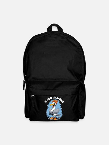 Hamburg Möwe Ich liebe Dich Plattdeutsch Nordsee - Rucksack - Schwarz