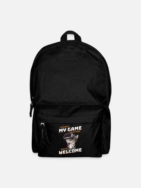 I just paused my game to be here - Katze mit VR - Rucksack - Schwarz