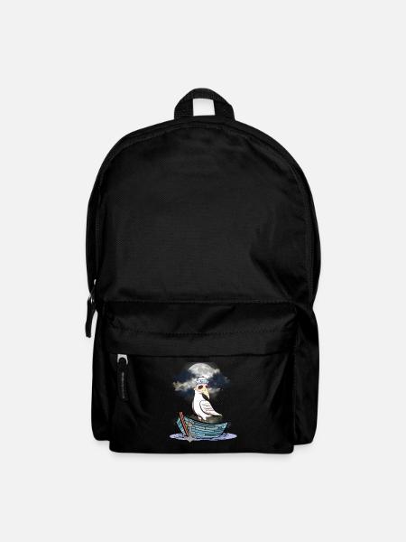 Halloween Möwe Möwen Boot Fährmann Boote - Rucksack - Schwarz