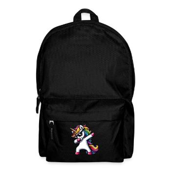 Unicorn Polka Dot Surprise Rainbow Girl - Backpack - black - Front