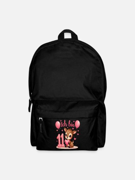 Süßes Reh Ich bin 11 Kinder 11. Geburtstag Mädchen - Rucksack - Schwarz