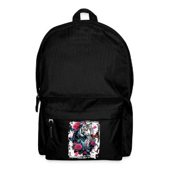 Majestic tiger with butterflies and roses - Backpack - black - Front