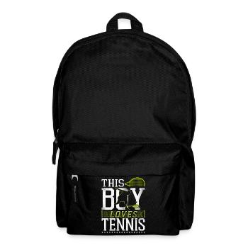 Funny Tennis Player Racket Boy - Rucksack - Schwarz - Vorne