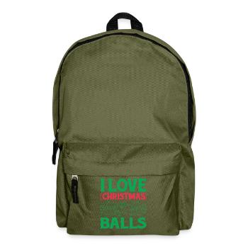 I Love Christmas Balls - Backpack - olive green - Front