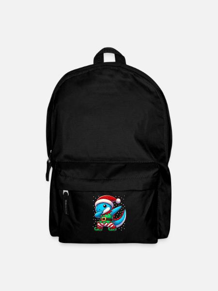 Christmas Dinosaur Elf Funny Dinosaur Lover Dino - Backpack - black