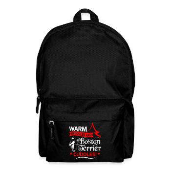 Warm Snuggles And Boston Terrier Cuddles Christmas - Backpack - black - Front
