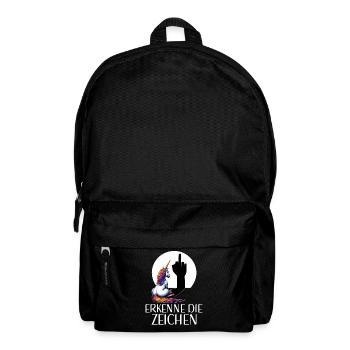 Erkenne die Zeichen Einhorn Schatten Lustiger - Rucksack - Schwarz - Vorne