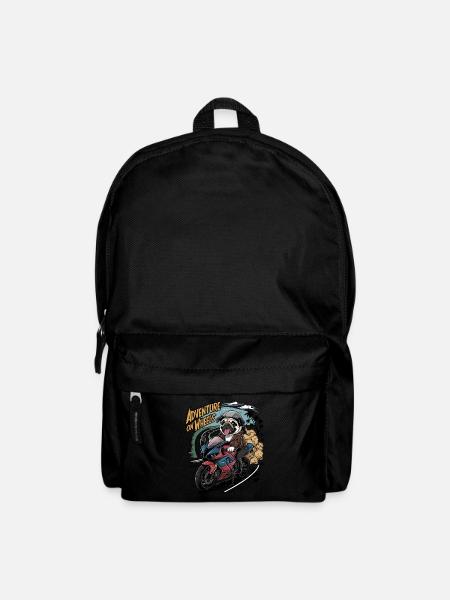 Mops Hundehalter Mops Motorrad on Wheels - Rucksack - Schwarz
