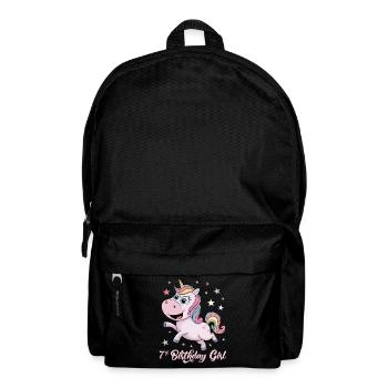 Licorne drôle 7e anniversaire fille - Sac à dos - noir - Devant