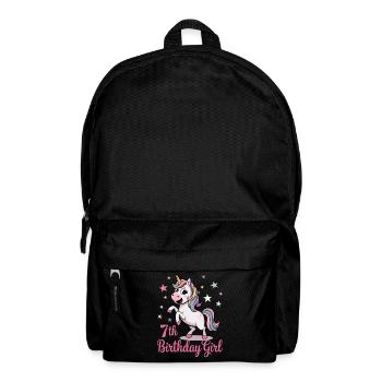 Licorne drôle 7e anniversaire fille - Sac à dos - noir - Devant
