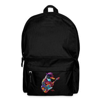 Platypus Mammal Guitar Cowboy Hat Popart - Backpack - black - Front