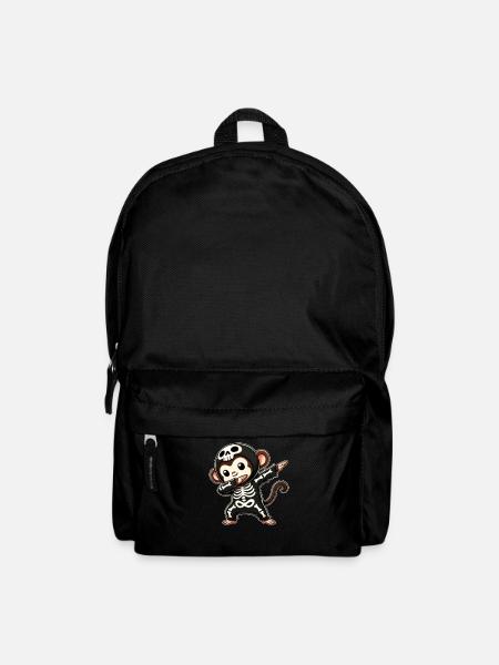 Halloween Skelett Niedlicher Affe Männer Frauen - Rucksack - Schwarz