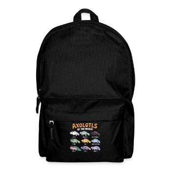 Axolotls of the World Cute Anime Salamander - Backpack - black - Front