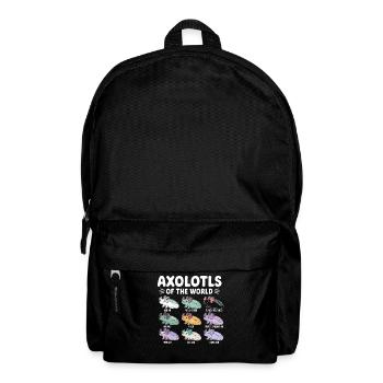 Axolotls of the World Cute Anime Salamander - Backpack - black - Front