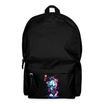 Samouraï Oni Yokai Esthétique Style Vaporwave - Sac à dos - noir - Devant