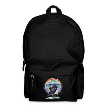 Regenbogen Krähe Krähen Raben Rabe Regenschirm - Rucksack - Schwarz - Vorne
