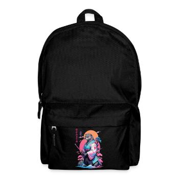 Samurai Otter Aesthetic Vaporwave Stil - Rucksack - Schwarz - Vorne