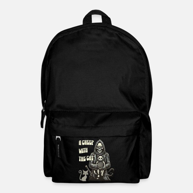 Ein Unheimlicher Mit Der Katze Halloween Motiv - Rucksack - Schwarz