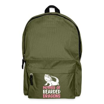 Mère de dragons barbus, amoureuse des lézards, maman - Sac à dos - vert olive - Devant