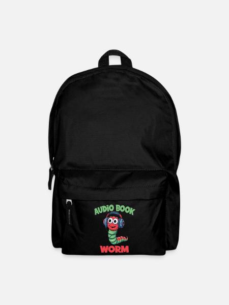 Audio Book Worm Hörbuch Hörspiel für Hörbuch - Rucksack - Schwarz