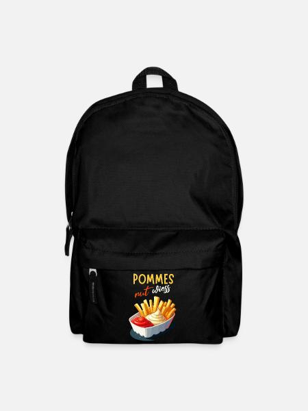 Pommes Rut Wiess Imbiss Köln Kölsch Party Lustig - Rucksack - Schwarz