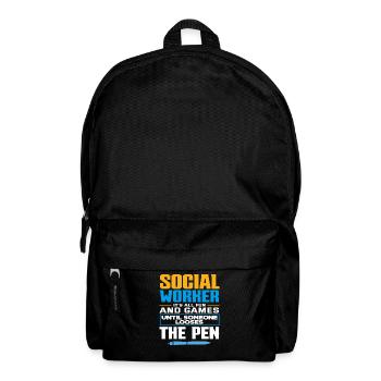 Social worker it's all fun until someone - Backpack - black - Front