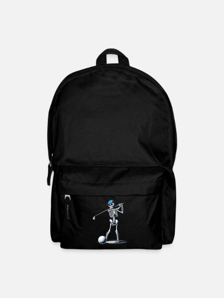 Halloween Golfer Golf spielen Golfschläger Skelett - Rucksack - Schwarz