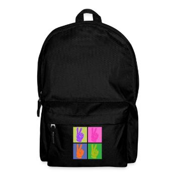 Bunter Friedensgriff Pop Art Design - Rucksack - Schwarz - Vorne