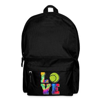 Funny Tennis Player Racket Tie Dye - Rucksack - Schwarz - Vorne