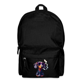 Teckel avec lunettes de soleil motif animal fumant - Sac à dos - noir - Devant