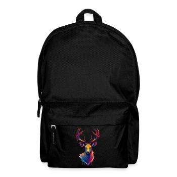 Deer Colorful Art Artwork Animal Motif Deer - Backpack - black - Front