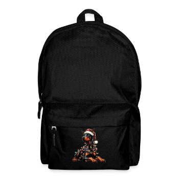 Doberman Dog Christmas Hat Xmas - Backpack - black - Front