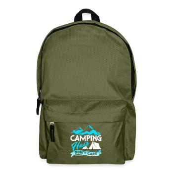 Camping Hair Don't Care - Backpack - olive green - Front