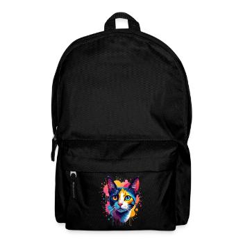 Katze Bunte Kunst Kunstwerk Katzenbesitzer Tier - Rucksack - Schwarz - Vorne