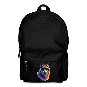 Wolf Kunst Kunstwerk Wasserfarbe Wald Wolf - Rucksack - Schwarz - Vorne