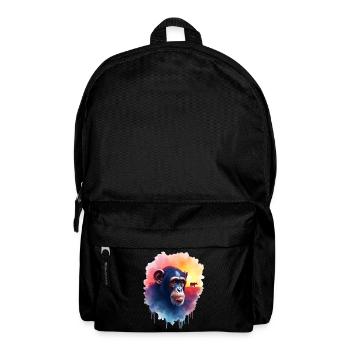 Schimpanse Kunst Kunstwerk Wasserfarbe Wald Affen - Rucksack - Schwarz - Vorne