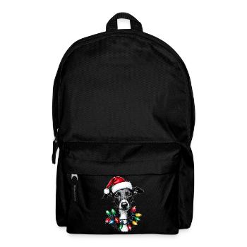 Italian Greyhound Dog Christmas Hat Xmas - Backpack - black - Front