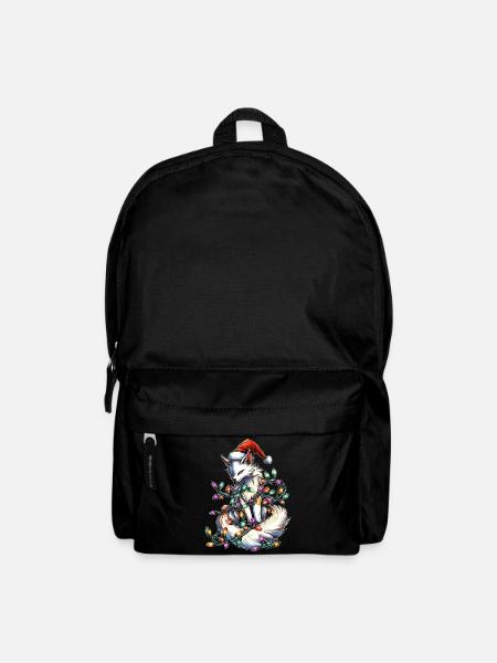 Weißer Kitsune Fuchs Weihnachtsmütze Xmas - Rucksack - Schwarz