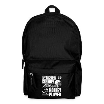 Hockey Proud Grandpa Of Awesome Hockey Player - Backpack - black - Front