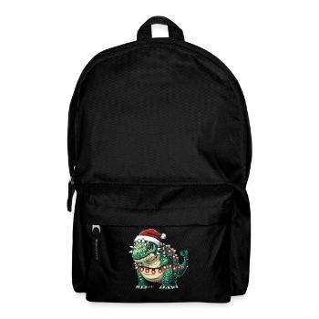 Ankylosaure Dinosaure Père Noël Chapeau Noël - Sac à dos - noir - Devant