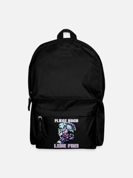 Fly High, Live Free - Paragliding Saying - Backpack - black