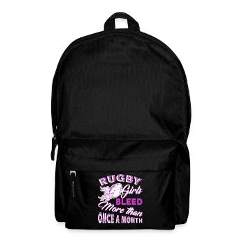 Rugby Girl Bleed More Than Once A Month - Backpack - black - Front