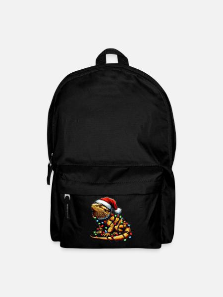 Bartagame Eidechse Weihnachtsmütze Xmas - Rucksack - Schwarz