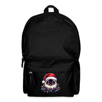 Birmakatze Weihnachtsmütze Xmas - Rucksack - Schwarz - Vorne