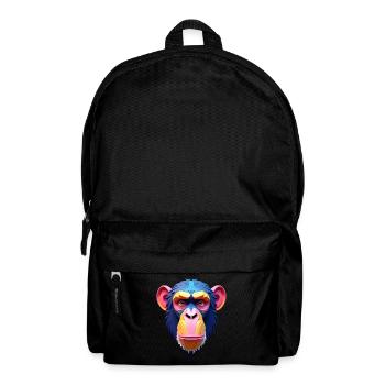 Schimpanse Polygon Affe Tier Motiv Kunst Affen - Rucksack - Schwarz - Vorne
