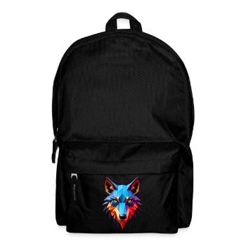 Wolf Polygon Wolves Animal Motif Art Wolfs - Backpack - black - Front